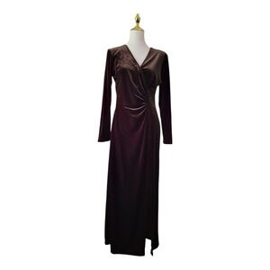 Amanda Lane Woman Evening Dress Brown Velvet size 10 Vintage‎